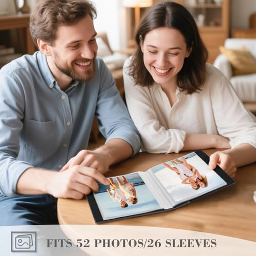 Artmag 5x7 Photo Album - Leather Cover, Holds 50 Photos
