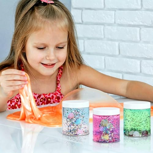 TUZAZO 8 Oz Plastic Containers with White Lids - 12 Pack Leak-Proof Jars