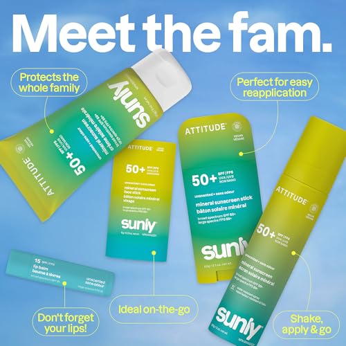 BIO SPECTRA ATTITUDE Unscented Mineral Face Sunscreen Stick SPF 50+ 0.53 Oz