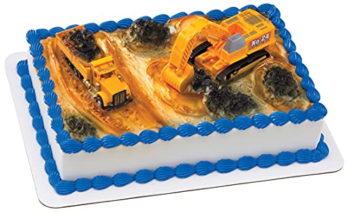 Construction Dig Cake Decoration Set - Dump Truck & Excavator