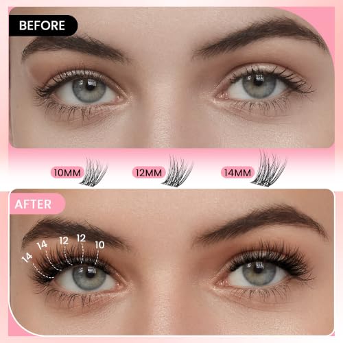 LA MAESII 120Pcs Clear Band Lash Clusters CB133 - Natural Wispy Look
