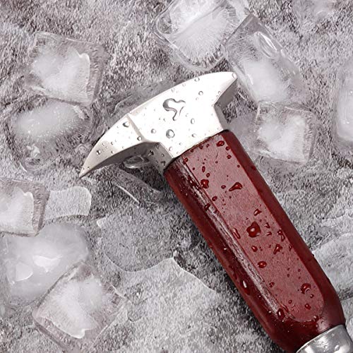 Professional Dual-Point Ice Pick - Heavy Duty Stainless Steel with Wood Handle