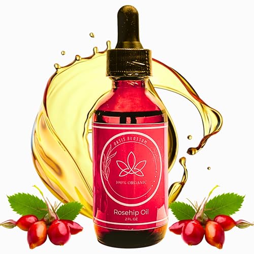 Oasis Blossom USDA Organic Rosehip Oil - Pure Cold Pressed Face & Hair Oil