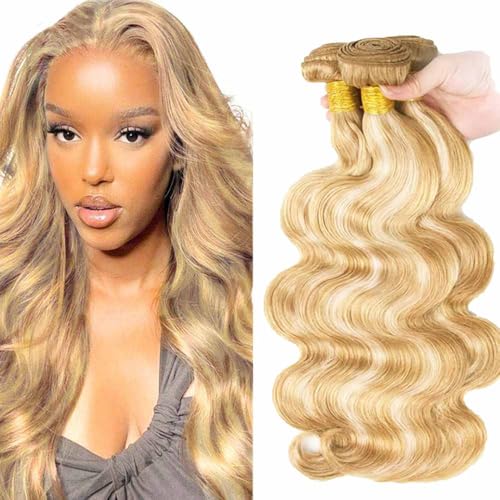 Bafamiya P27/613 Honey Blonde Body Wave Human Hair Bundles 3-Pack