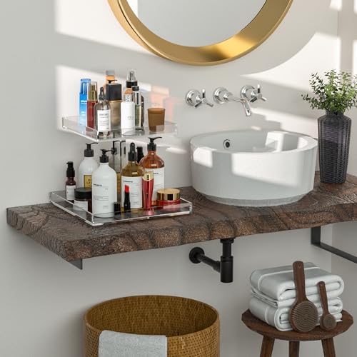 2-Tier Acrylic Perfume Organizer Tray 10x10 for Dresser