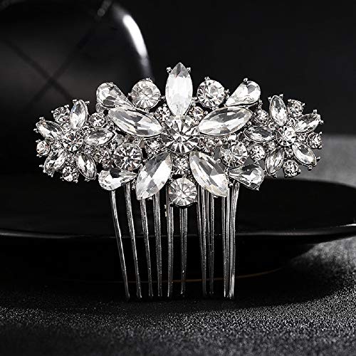Elegant Crystal Bridal Hair Comb with Rhinestones - Wedding Side Hair Accessory