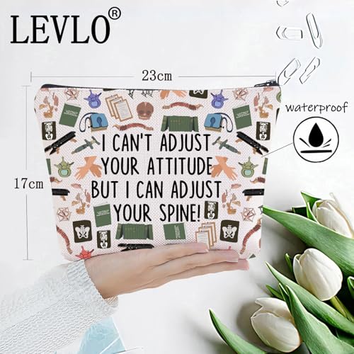 I Can't Adjust Your Attitude But I Can Adjust Your Spine Zipper Pouch Bag - Chiropractor Gift