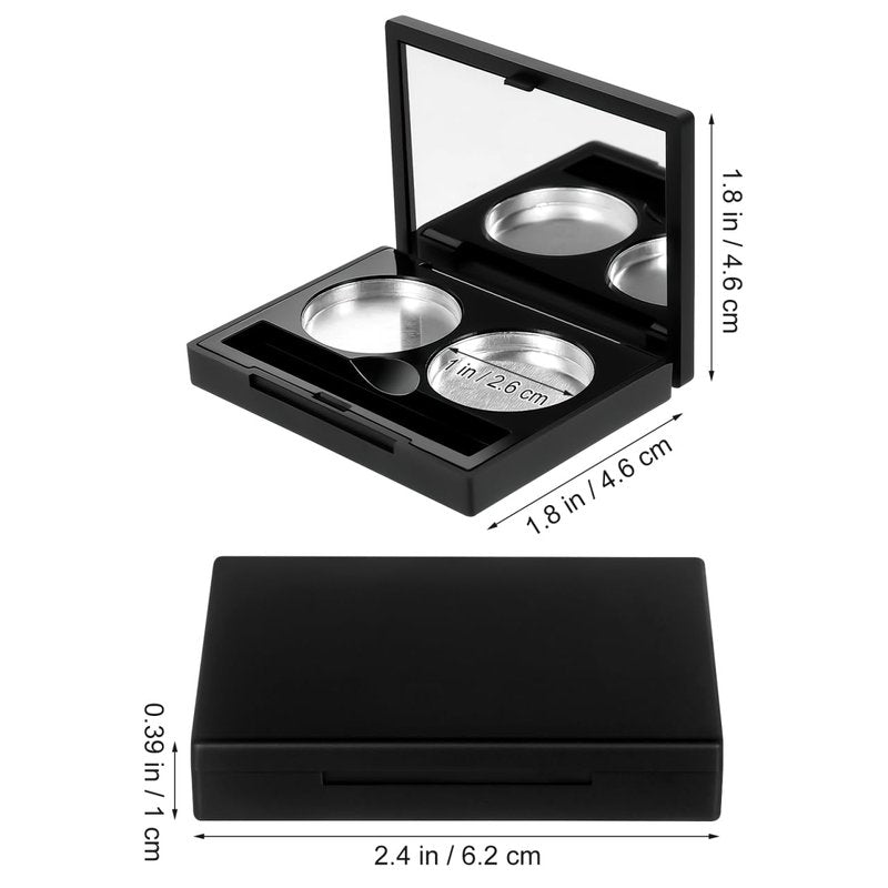 Empty Eyeshadow Cases - 3Pcs Plastic Square Makeup Palettes for Travel | Compact Organizer 2.44x1.81x0.39 Inch