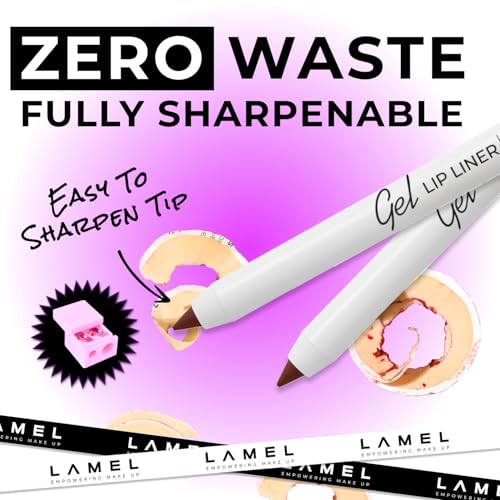 Lamel Gel Lip Liner Pencil Intense Brown 2-in-1 Waterproof Lipstick & Lip Contour