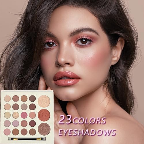 K'APEINE 23-Color Matte & Shimmer Eyeshadow Palette for Women - Nude & Natural Looks