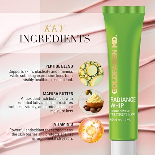 GOLDFADEN MD Radiance Whip Peptide Mask 10ml Vegan Hydrating & Brightening Treatment