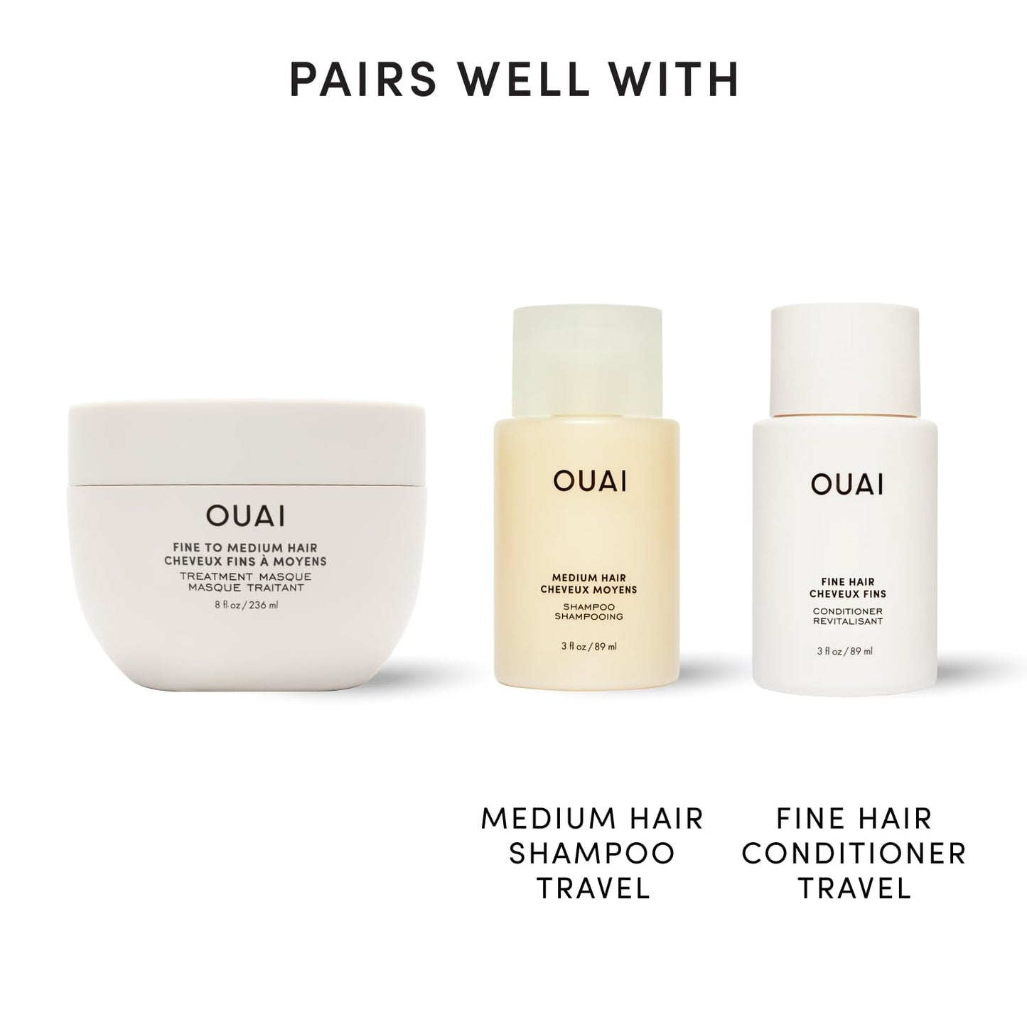 OUAI Hair Treatment Mask - Lightweight Deep Conditioning for Fine to Medium Hair with Shea Butter & Keratin | 8 oz