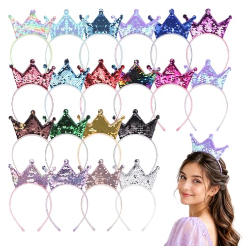 20PCS Sparkling Princess Crown Headbands for Girls Women Party & Birthday