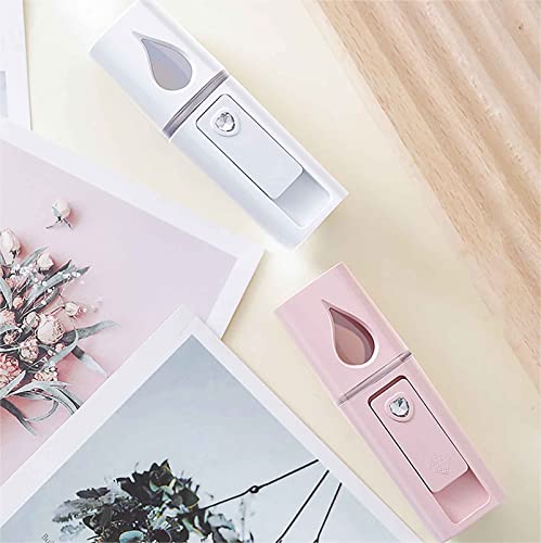 GIVERARE Pink Nano Facial Steamer Mini Mist with Mirror, Rechargeable & Portable Skin Hydrator