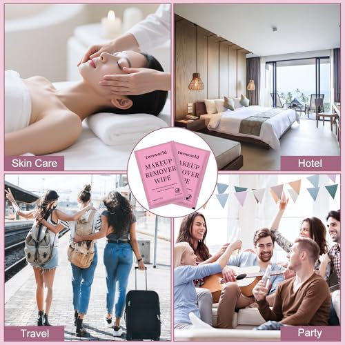 100 Pack Travel Makeup Remover Wipes - Individually Wrapped, Aloe Vera & Cherry Blossom Scent