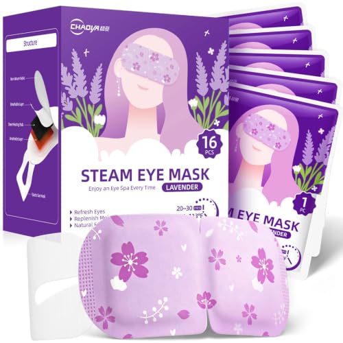 CHAOYA Self-Heating Steam Eye Mask - 16 Disposable Masks for Dry Eyes & Puffiness Relief
