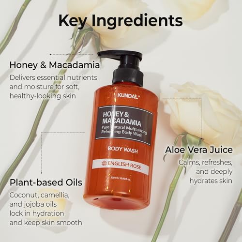 KUNDAL Honey & Macadamia Body Wash - Amber Vanilla Scent