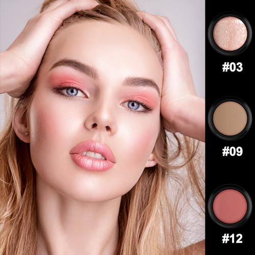 Hilareco 3-Piece Cream Contour Stick Kit with Highlighter, Blush & Bronzer