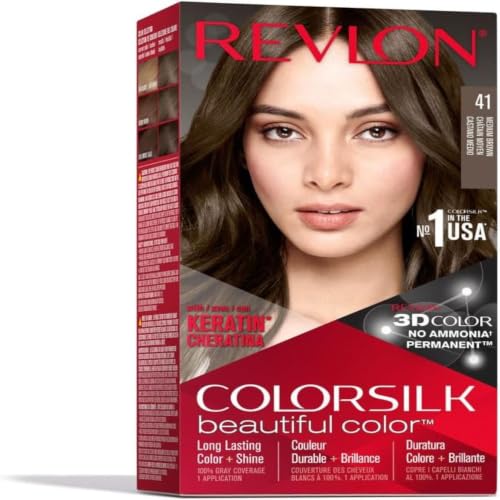 Revlon ColorSilk Beautiful Color 41 Medium Brown Hair Dye Pack of 3