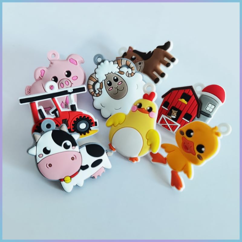 24 Reusable Farm Animal Straws with Cleaning Brushes - Party Supplies