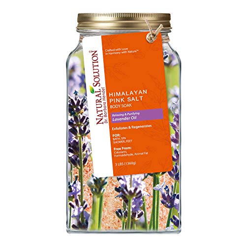 Natural Solution Pink Salt Body Soak with Lavender Oil - 3 Lbs for Relaxation & Muscle Relief