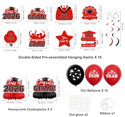 2026 Graduation Party Decorations Kit - Balloons, Banners & Backdrop