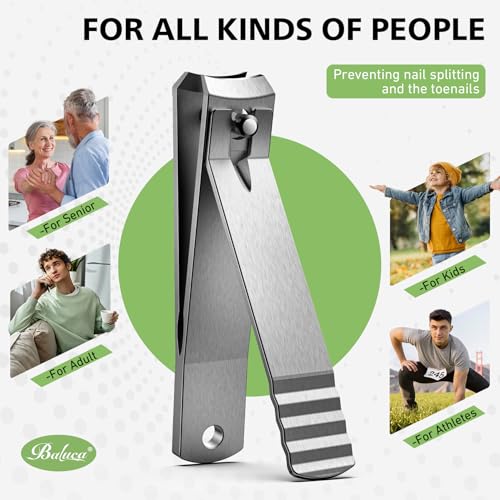Baluca Curved Toenail Clipper for Thick Nails - Heavy Duty Stainless Steel