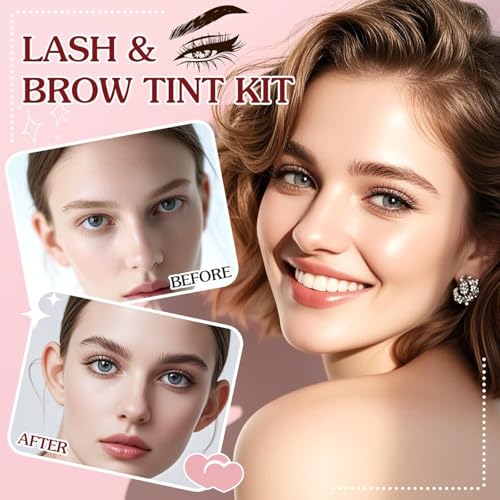 Professional Eyelash & Eyebrow Color Kit - Long Lasting, Safe Formula
