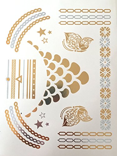 Modern Boho Gold/Silver Tattoo Sheets – 10-Sheet Ultimate Collection (Multicolor Variation)