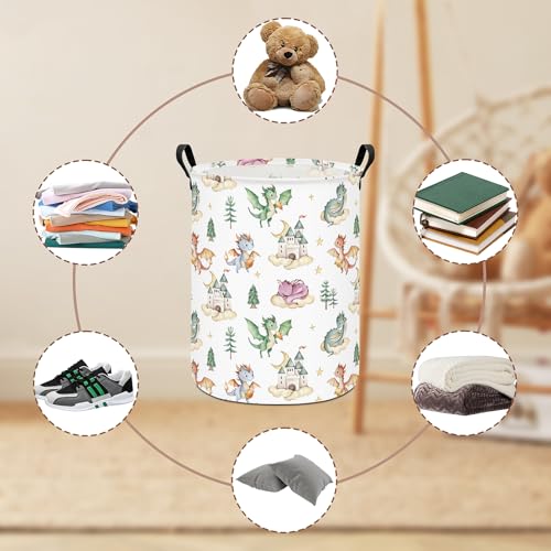 Dragon Fabric Storage Bin - Collapsible Organizer Basket for Kids
