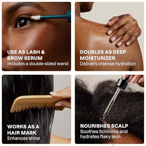 Cliganic Organic Castor Oil 8oz with Eyelash & Eyebrow Applicator Kit - Cold Pressed, Vegan