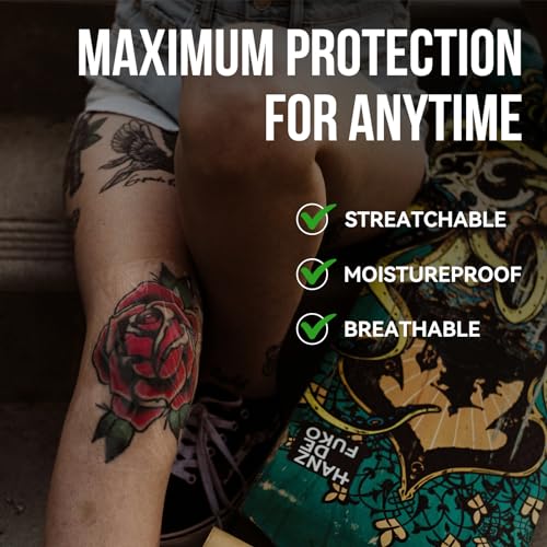 Pamiou Second Skin Tattoo Aftercare Bandage, Waterproof Film - 6" x 4 Yards