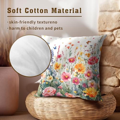 Giwawa Colorful Flower Throw Pillow Covers, 18x18 Inch Set of 2