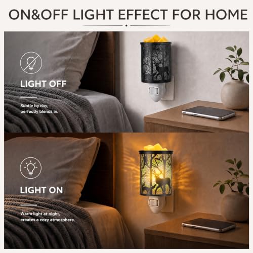 EQUSUPRO Metal Wax Warmer with Night Light - Deer Design