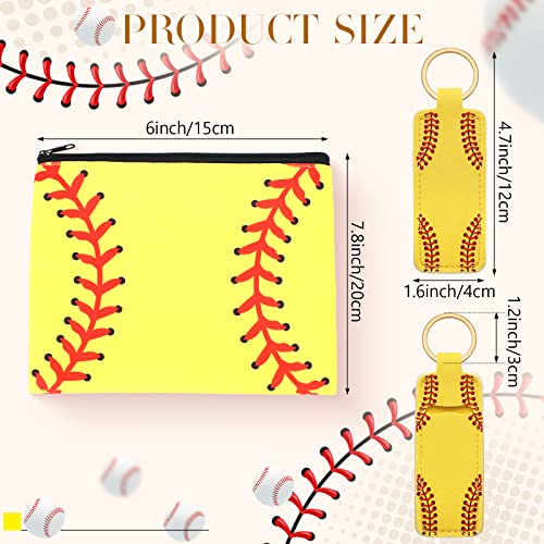 Saintrygo 20-Pack Softball Makeup Bags with Keychain Holder