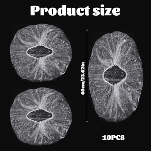Extra Large Disposable Shower Caps for Long Braids - 10 Pack
