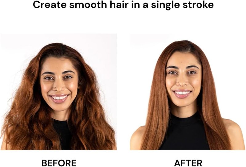 L'ANGE HAIR Straightening Brush - Heated Tool for Smooth, Frizz-Free Hair | Dual-Voltage Ceramic Brush (Blush)