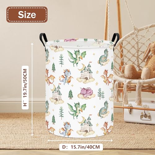 Dragon Fabric Storage Bin - Collapsible Organizer Basket for Kids