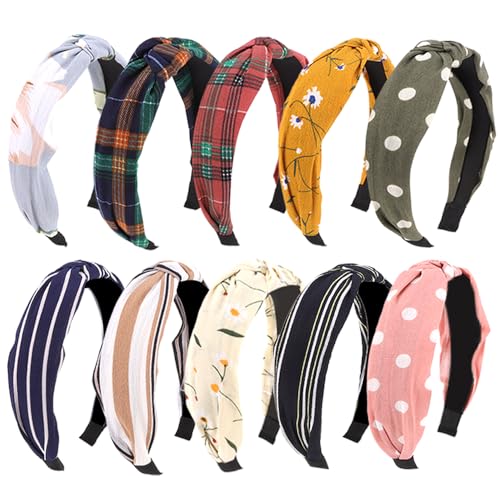 AOPRIE 10 Pack Flower Turban Headbands for Women & Girls