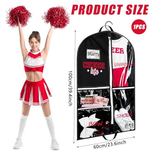 40" Cheerleading Garment Bag - Waterproof Travel Storage with 5 Pockets
