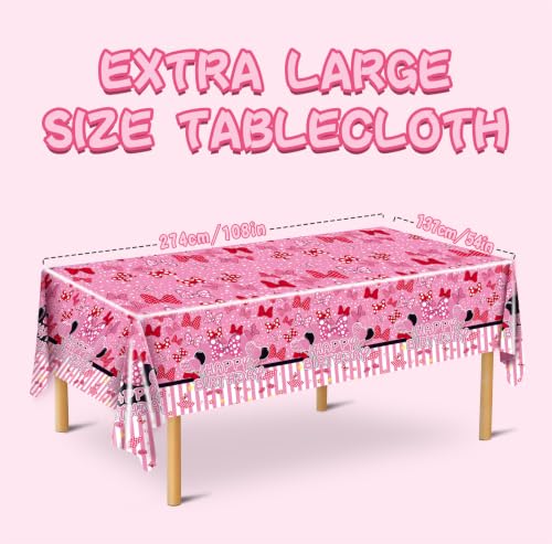 3 Pack Pink Mouse Birthday Tablecloths for Kids' Parties