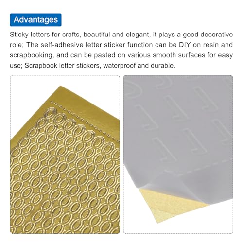 MECCANIXITY Gold Nail Art Stickers Decals - 4 Sheets for Manicure & Crafts