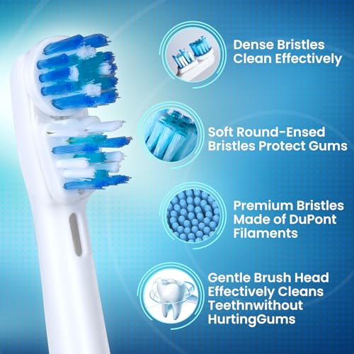 Ronsit 16-Pack Toothbrush Heads Compatible with Oral B - Dual Clean Design