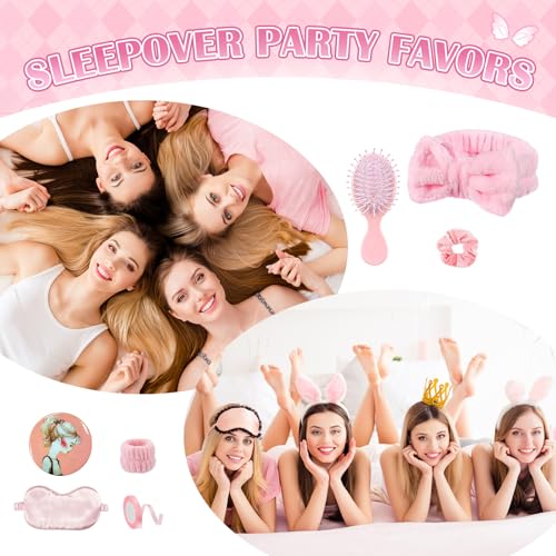 Pink Spa Sleepover Party Supplies Set for Girls - 9 Pcs
