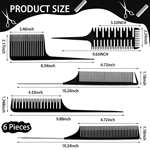 Patelai 6 Pcs Highlighting Comb Set - Various Styles for Hair Dyeing
