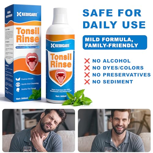 Alcohol-Free Tonsil Mouthwash for Deep Oral Care, 300ML