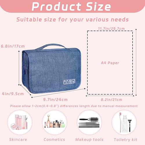 YEMEDA Travel Toiletry Bag with Hanging Hook - Navy Blue, B2 Variation
