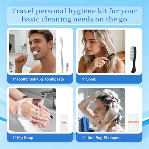Travel Hygiene Kit - 25-Pack Toothbrush, Toothpaste, and Comb Set