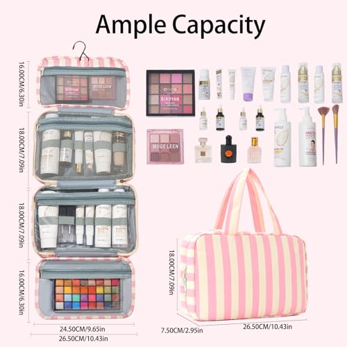 Apxouans Hanging Toiletry Bag for Women, Water-Resistant Travel Organizer