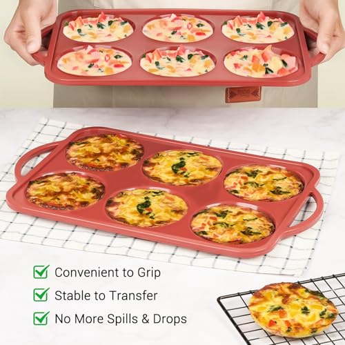 JOERSH Jumbo Silicone Muffin Top Pan with Metal Frame - 2 Pack